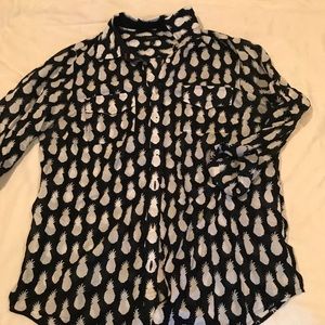Very light summer pineapple button down